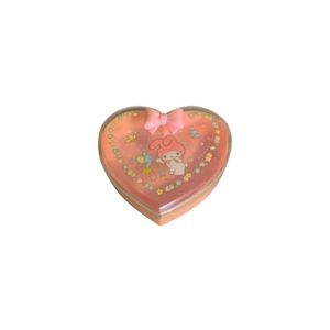 Sanrio Melody Vintage Japanese Pink Plastic Heart Container with Clear Lid